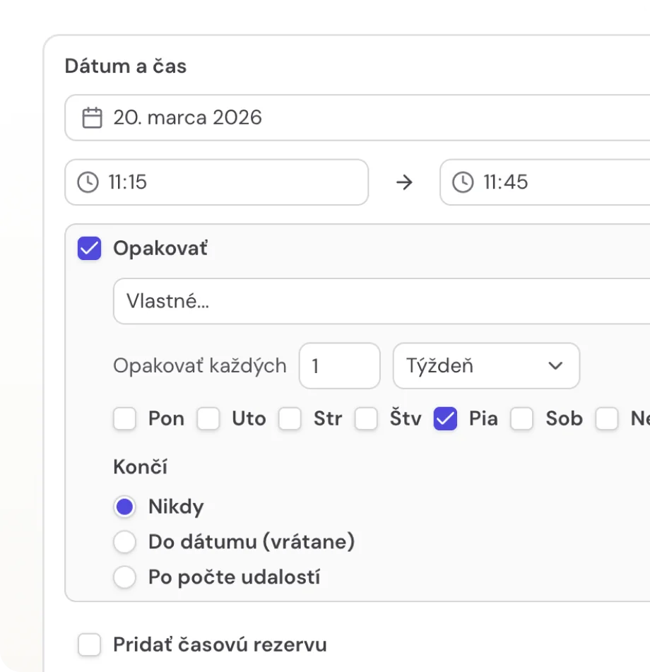 Opakované rezervácie