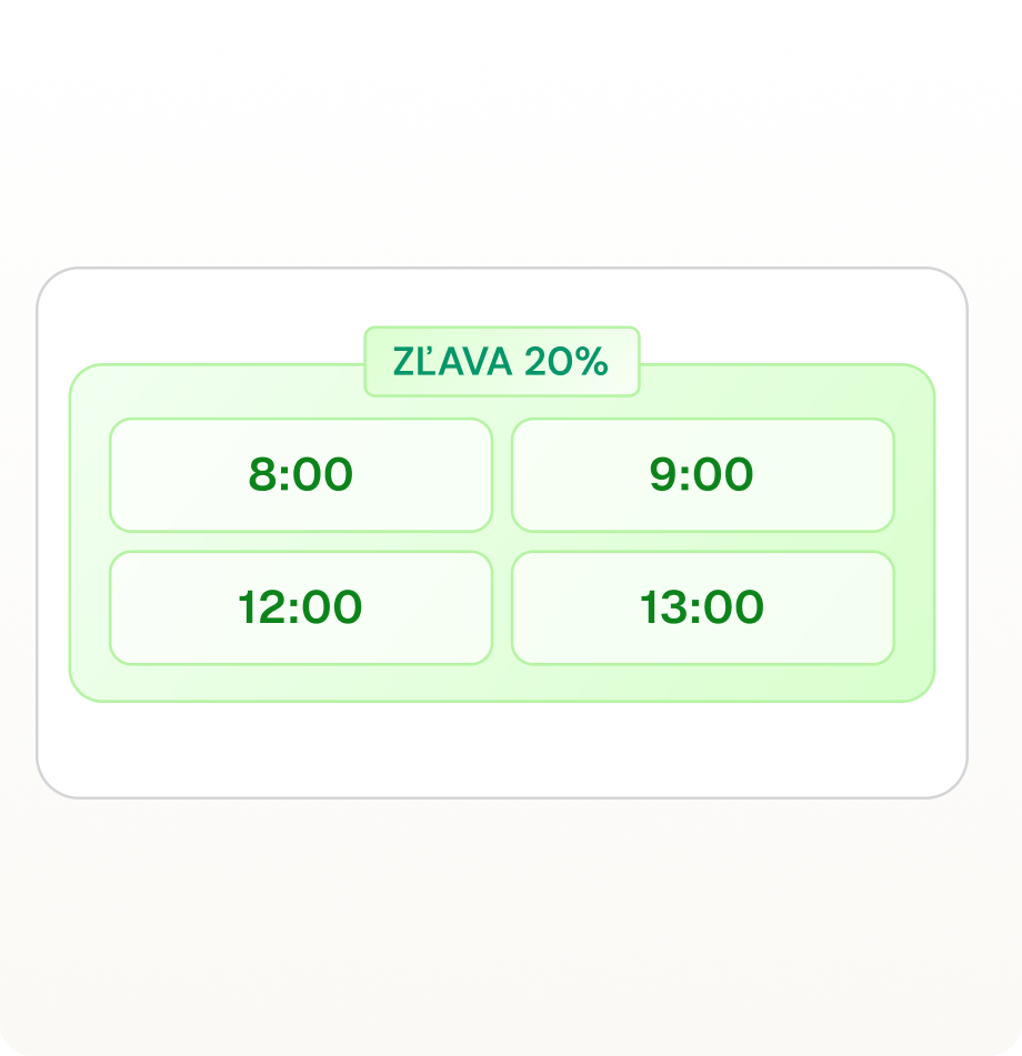 Zľavy mimo špičku - Happy hours