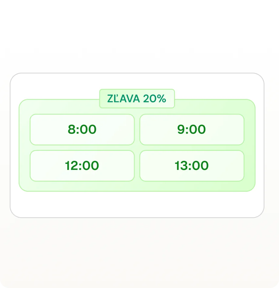 Zľavy mimo špičku - Happy hours