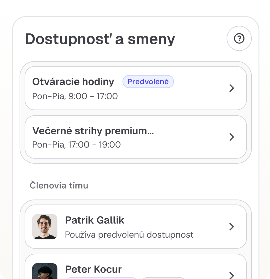 Pracovné smeny a rozvrhy