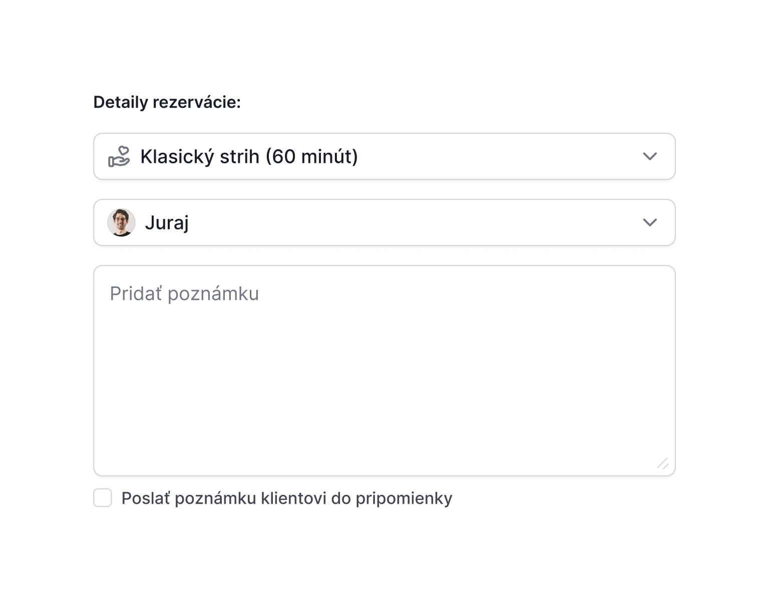 Poznámky a komentáre k klientovi pre lepšiu komunikáciu