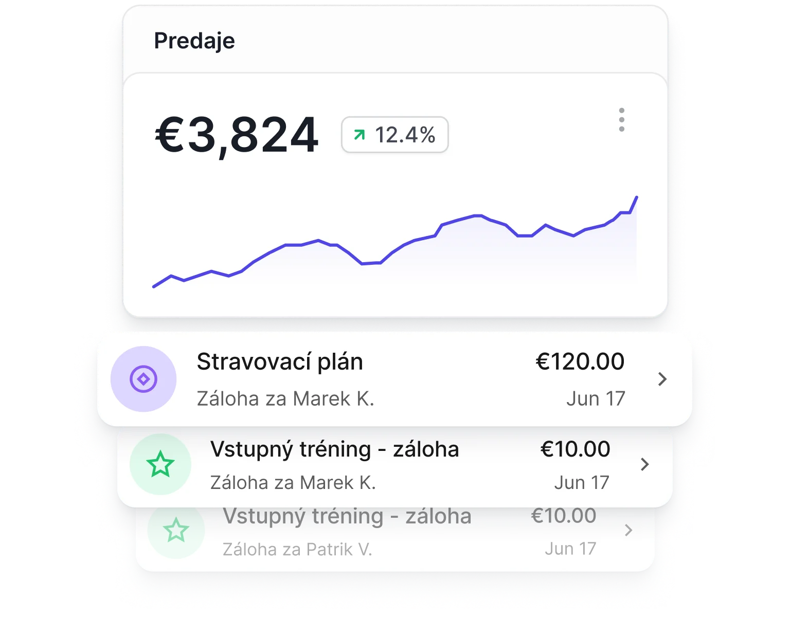 Možnosť zálohy alebo platby vopred