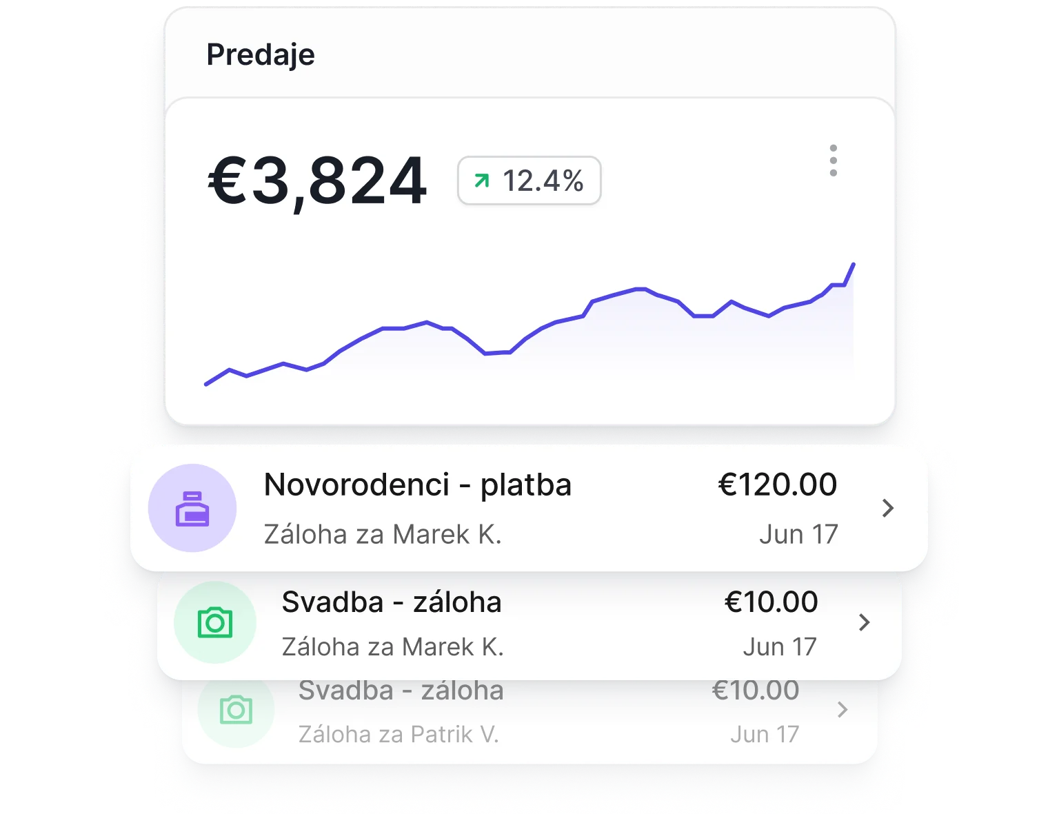 Možnosť zálohy alebo platby vopred