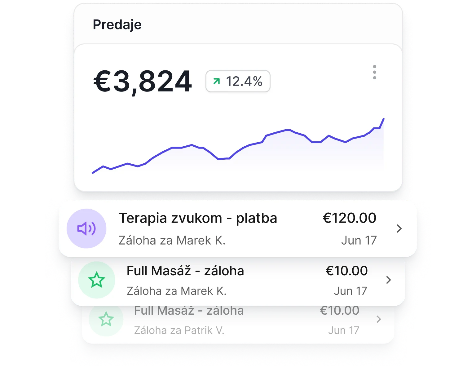 Možnosť zálohy alebo platby vopred