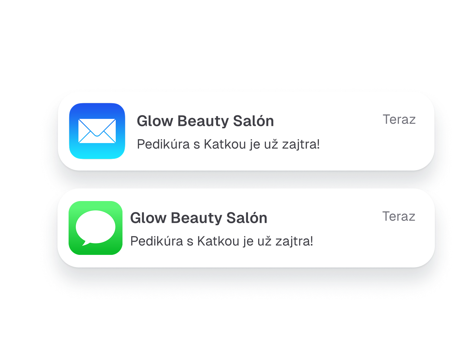 Email a SMS notifikácie pre klientov a upomienky