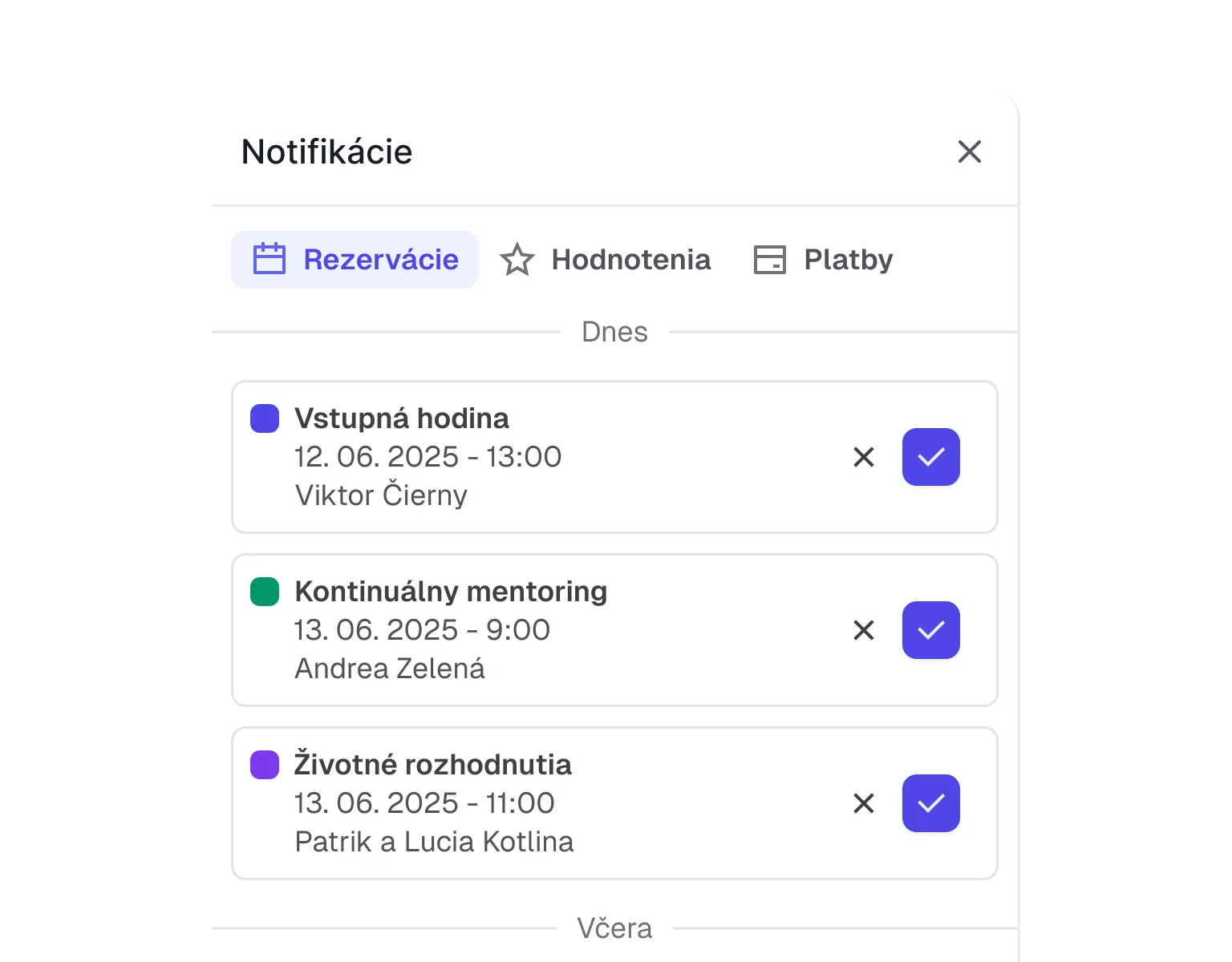 Možnosť automatického alebo ručného potvrdzovania termínov
